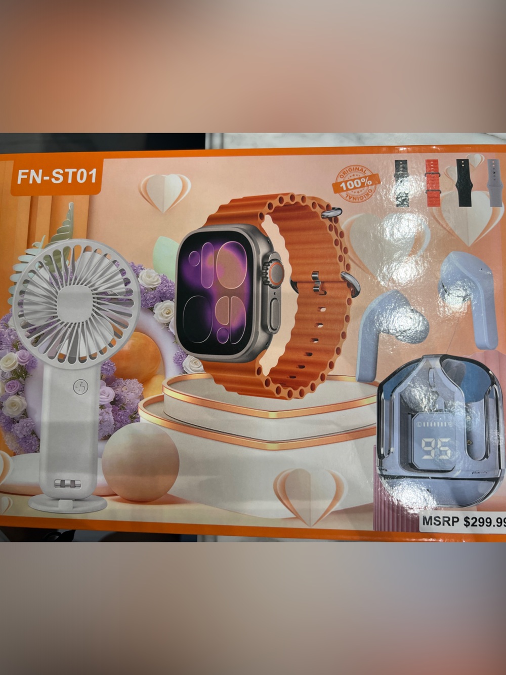 FN-ST01 Silicone Smartwatch Band, Earsbuds, Portable Fan